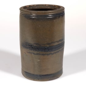 WESTERN PENNSYLVANIA DECORATED STONEWARE CANNER