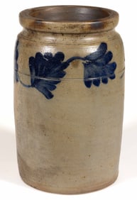 PHILADELPHIA, PENNSYLVANIA DECORATED STONEWARE JAR