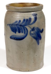 PHILADELPHIA, PENNSYLVANIA DECORATED STONEWARE JAR