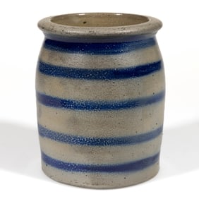 MID-ATLANTIC / WESTERN PENNSYLVANIA DECORATED STONEWARE JAR