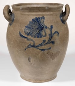 MANHATTAN, NEW YORK DECORATED STONEWARE JAR