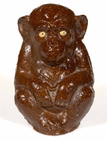 AMERICAN SIGNED SEWER TILE APE / MONKEY FIGURE