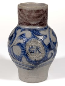 GERMAN WESTERWALD "GR" DECORATED STONEWARE JUG / MUG