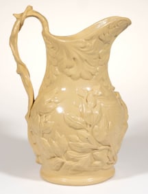 AMERICAN, POSSIBLY NEW JERSEY YELLOWWARE POTTERY EAGLE PITCHER