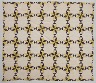 VIRGINIA, POSSIBLY SHENANDOAH VALLEY, "STAR OF LEMOYNE / EIGHT-POINT STAR" VARIANT PIECED QUILT