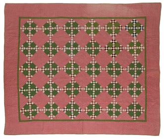 OHIO ATTRIBUTED "DOUBLE NINE PATCH" PIECED QUILT
