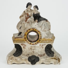 AMERICAN CHALKWARE FIGURAL WATCH HUTCH