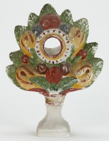 AMERICAN CHALKWARE FLORAL / FRUIT COMPOTE WATCH HUTCH