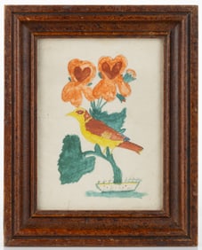 AMERICAN FOLK ART FRAKTUR DRAWING