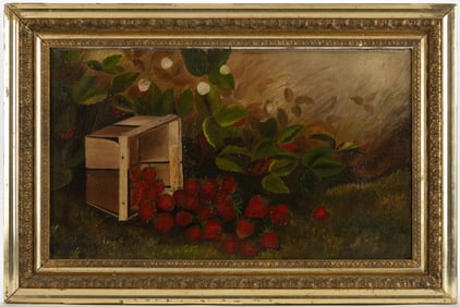 AMERICAN SCHOOL (19TH CENTURY) FOLK ART STILL-LIFE PAINTING