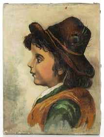 STAUNTON, VIRGINIA FOLK ART PORTRAIT OF A BOY