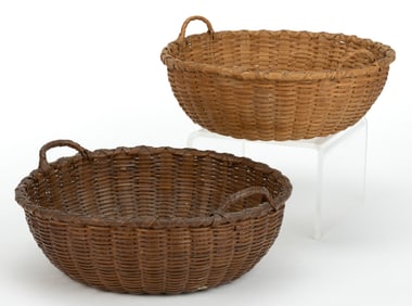PAGE OR ROCKINGHAM CO., SHENANDOAH VALLEY OF VIRGINIA STAVE-TYPE WOVEN-SPLINT SEWING BASKETS, LOT OF