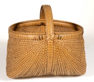 VERY FINE TENNESSEE RIB-TYPE WOVEN-SPLINT BASKET