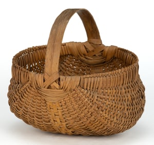 SOUTHERN APPALACHIAN RIB-TYPE WOVEN-SPLINT BASKET