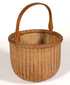 FERDINAND SYLVARO (1868-1952) NANTUCKET, MASSACHUSETTS DIMINUTIVE LIGHTSHIP BASKET