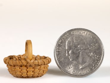 D & B SPYCHALSKI (ACTIVE 20TH CENTURY) MINIATURE NANTUCKET LIGHTSHIP-STYLE BASKET