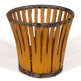 SHAKER DIMINUTIVE PAINTED STAVE-TYPE BERRY BASKET