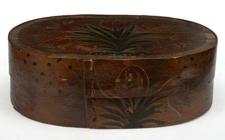NORTHERN GERMANY / SCANDINAVIA PAINT-DECORATED BENTWOOD BRIDE'S BOX