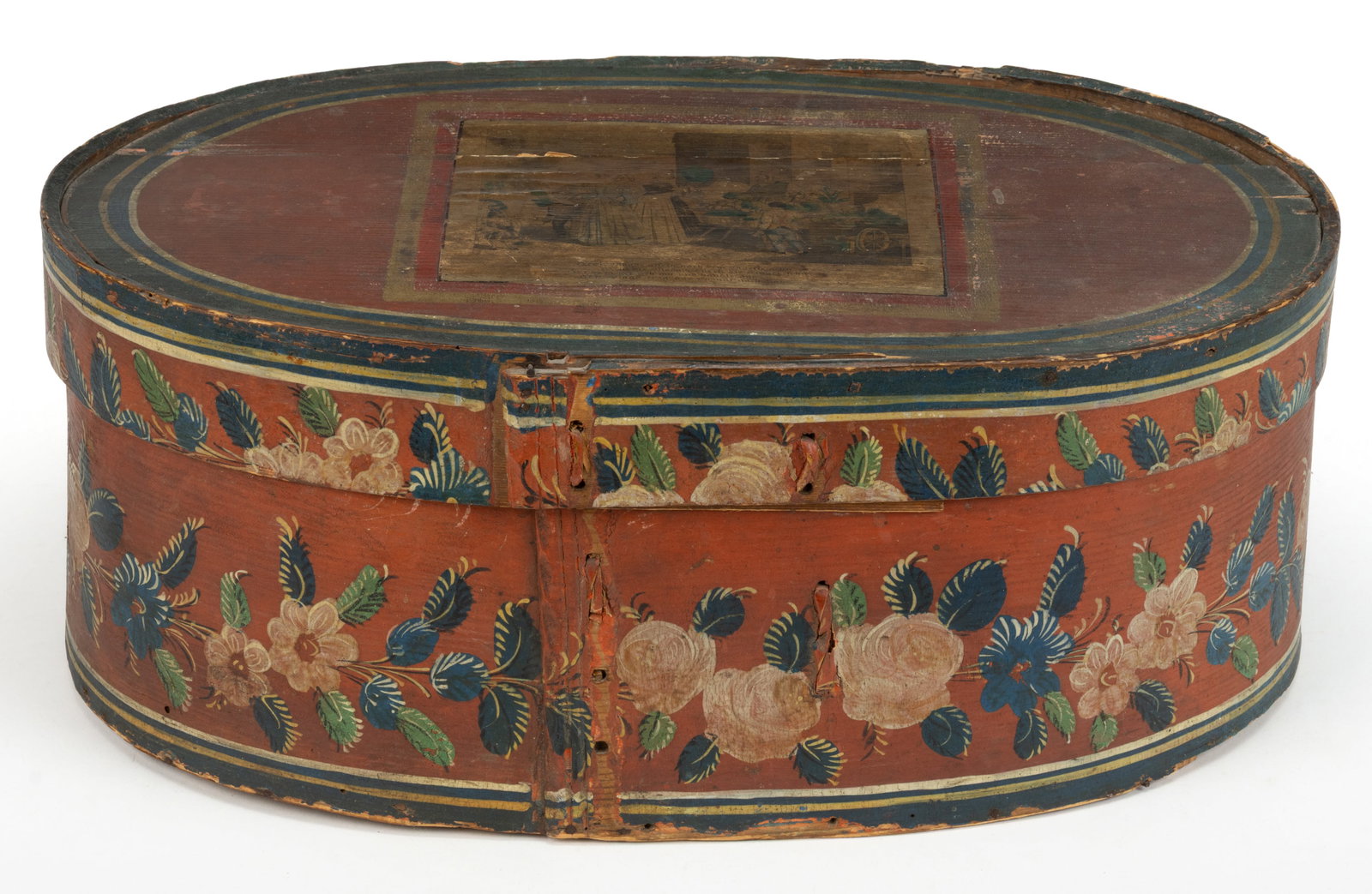 SCANDINAVIAN PAINT-DECORATED BENTWOOD BRIDE'S BOX (1 of 6)