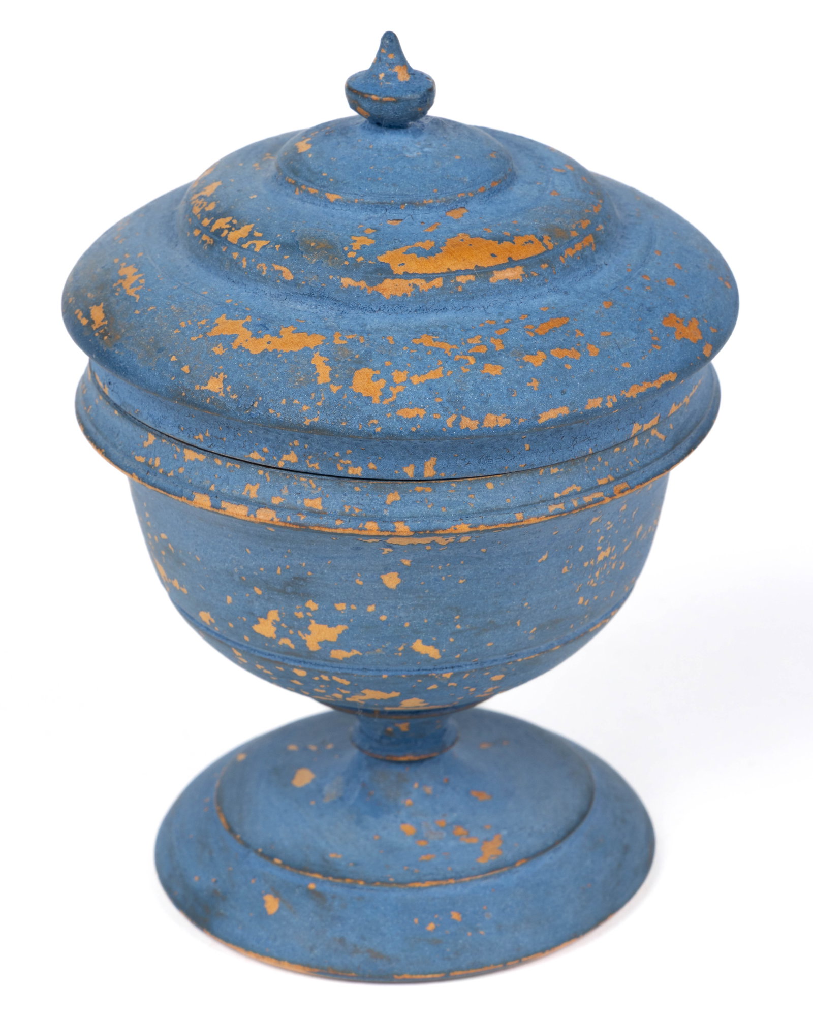 AMERICAN TURNED AND PAINTED TREEN COVERED CONTAINER (1 of 3)