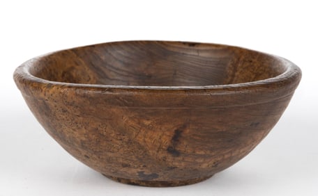 DIMINUTIVE AMERICAN TURNED BURL TREEN BOWL