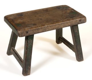 NEW ENGLAND PAINTED BIRCH DIMINUTIVE FOOT STOOL