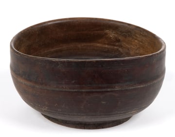 TURNED BURL-WOOD TREEN BOWL