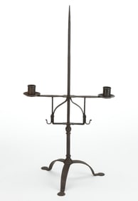 WROUGHT-IRON TABLE-TOP CANDLE STAND