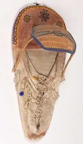 NATIVE AMERICAN GREAT BASIN BEADED HIDE CRADLEBOARD