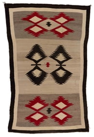 NATIVE AMERICAN NAVAJO WOOL BLANKET / RUG