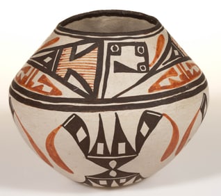 NATIVE AMERICAN ZUNI PUEBLO POTTERY JAR / OLLA