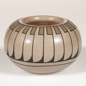 SIGNED "BLUE CORN" NATIVE AMERICAN SAN ILDEFONSO PUEBLO POTTERY DIMINUTIVE JAR