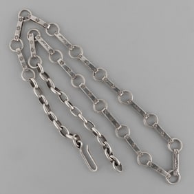 JIMMY "CA'WIN" CALABAZA (SANTO DOMINGO / KEWA PUEBLO, B.1949) SILVER CHAIN / SMALL BELT
