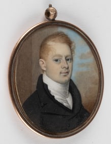 VERY FINE VIRGINIA SCHOOL (18TH / 19TH CENTURY) MINIATURE PORTRAIT OF A TALIAFERRO FAMILY GENTLEMAN