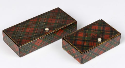 SCOTTISH TARTANWARE BOXES WITH CIVIL WAR ASSOCIATION, LOT OF TWO