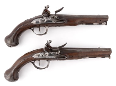 ANTIQUE FRENCH PAIR OF FLINTLOCK DUELING PISTOLS