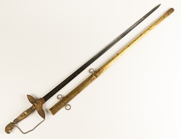 MEXICAN WAR ERA AMES MILITIA OFFICER'S SWORD AND SCABBARD
