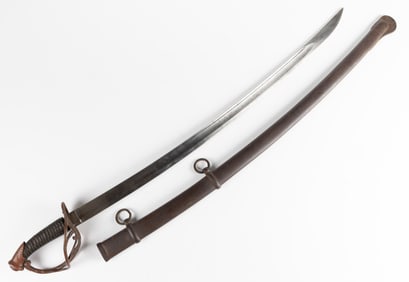 MEXICAN WAR ERA AMES MODEL 1840 HEAVY CAVALRY SABER AND SCABBARD
