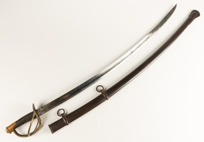 CIVIL WAR ERA AMES MODEL 1840 HEAVY CAVALRY SABER AND SCABBARD