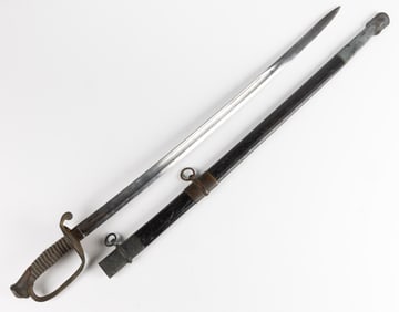 CIVIL WAR ERA AMES MODEL 1850 FOOT OFFICER'S SWORD AND SCABBARD