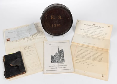 IMPORTANT CIVIL WAR CAPTURED CONFEDERATE WOODEN CANTEEN AND DIARY OF NEW YORK UNION CHAPLIN ERASTUS