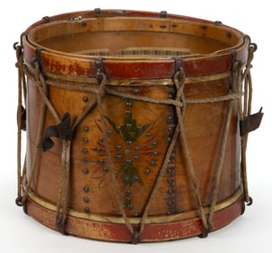 J. & H. MEACHAM, ALBANY, NEW YORK MILITARIA ROPE TENSION DRUM