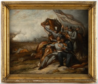 JOHN ADAMS ELDER (VIRGINIA, 1833-1895), ATTRIBUTED, CIVIL WAR BATTLE SCENE