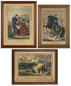 HISTORICAL CURRIER & IVES CIVIL WAR PRINTS, LOT OF THREE