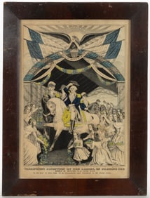 HISTORICAL CURRIER & IVES "WASHINGTON'S RECEPTION" PRINT
