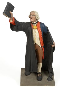 DOUGLAS P. AMIDON (MASSACHUSETTS, 1944-2024) FOLK ART HISTORICAL CARVING OF PETER MUHLENBERG AT