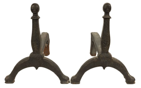 SHENANDOAH VALLEY OF VIRGINIA, ATTRIBUTED, CAST-IRON ANDIRONS, PAIR