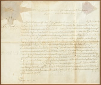 PETER MUHLENBERG (1746-1807) SIGNED PENNSYLVANIA LAND PATENT / DEED
