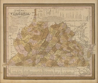 AUGUSTUS MITCHELL 1848 MAP OF VIRGINIA