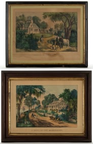 ASSORTED CURRIER & IVES PRINTS, LOT OF TWO